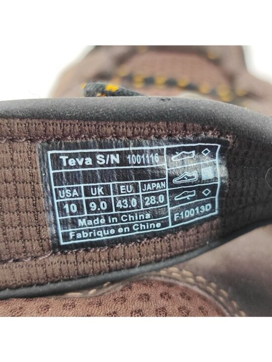 Teva Kitling Men\'s Size 10 Sandals Synthetic Brown Fisherman Water F10013D